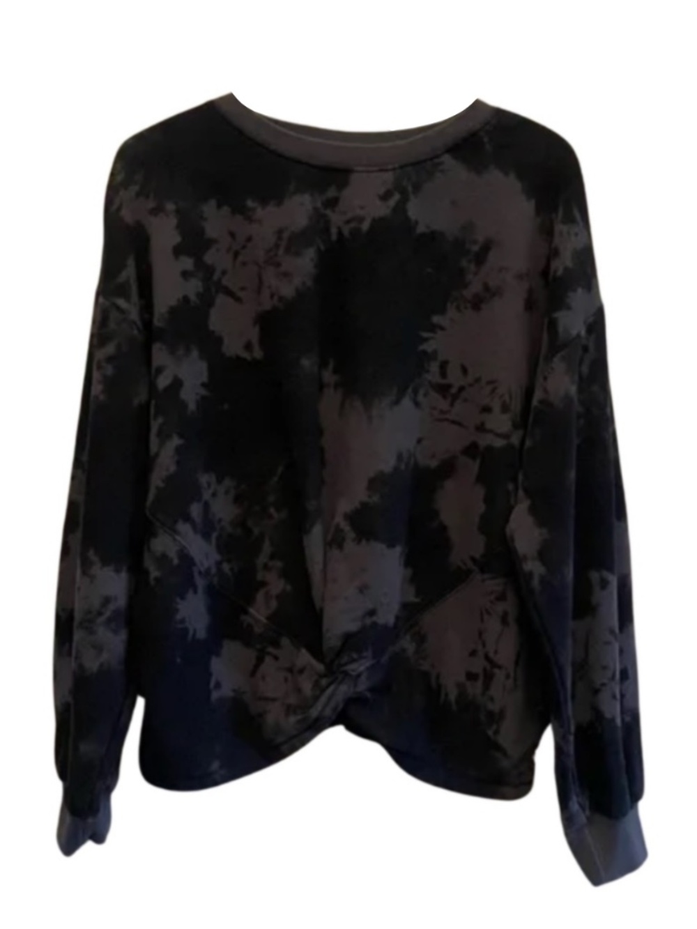 4/$20➡️ Shambhala Black & Grey Tie-Dye Sweatshirt Twist Front – Size Medium GUC